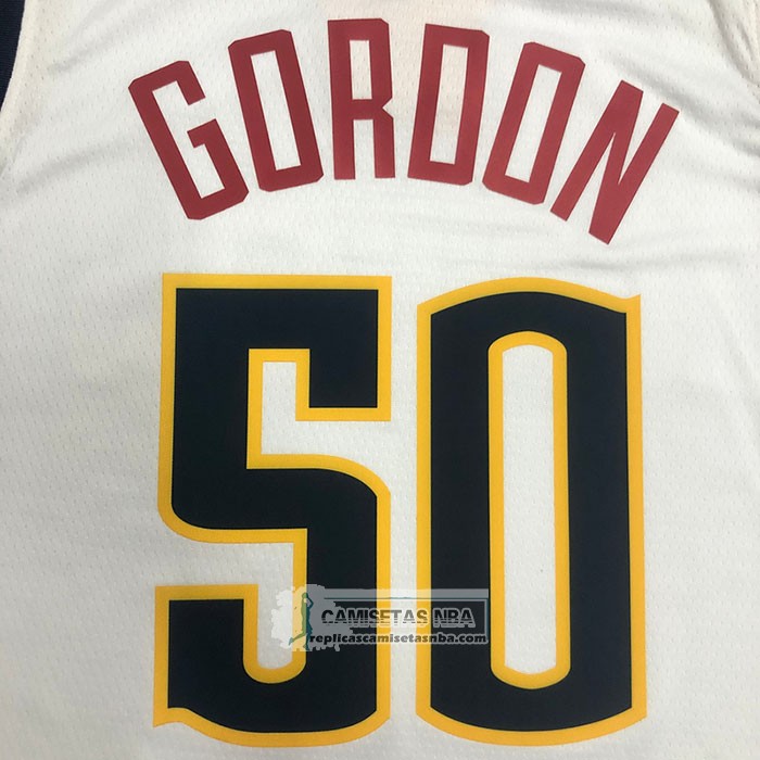 Camiseta Denver Nuggets Aaron Gordon NO 50 Association 2021 Blanco